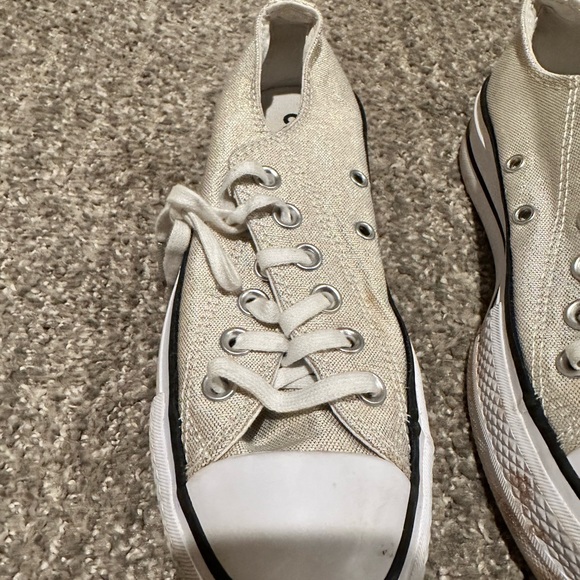 👟SOLD👟Converse, All Star Platform Sneakers, Sparkle Silver Size 5 - Picture 7 of 10